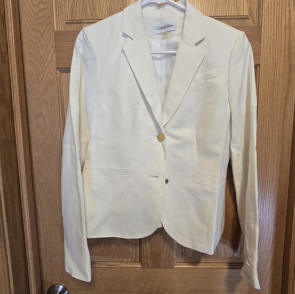 Calvin Klein Women's Off-White Blazer Sz 6
